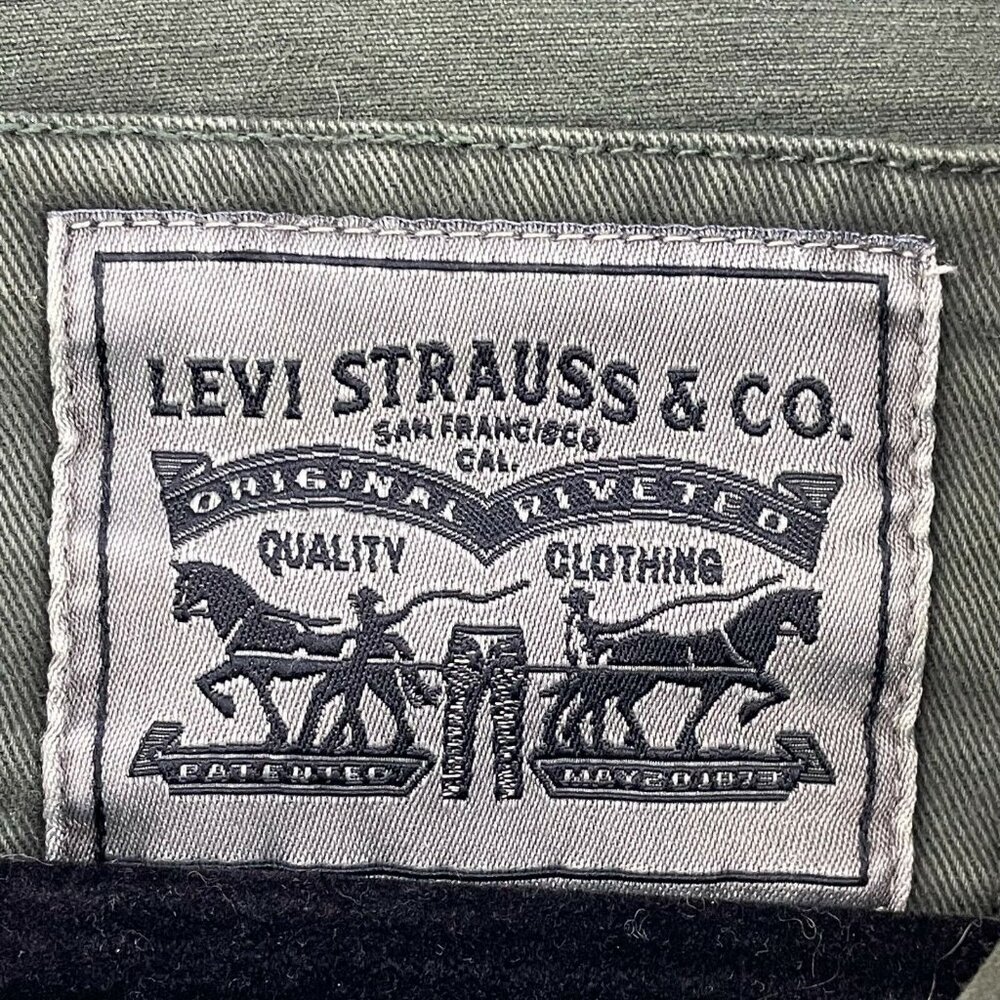 Levis Womens Green Military Jacket Patch Size Sma… - image 5
